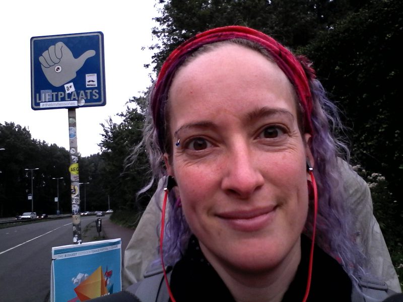 panneau d'autostop d'Amsterdam vers Utrecht
