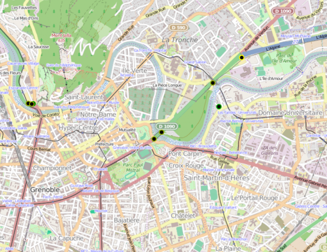 Garde des spots d'auto-stop de Grenoble