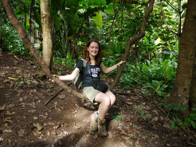 Ania en randonnée dans le nord de la Thailande