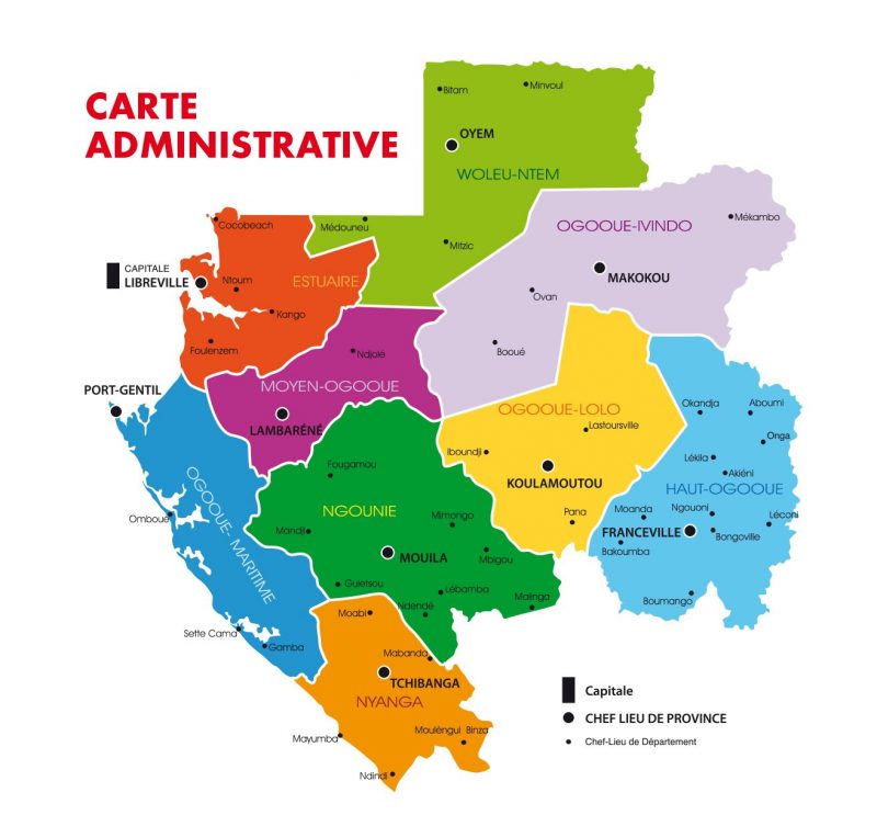 Carte administrative du Gabon